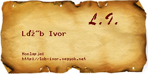 Löb Ivor névjegykártya